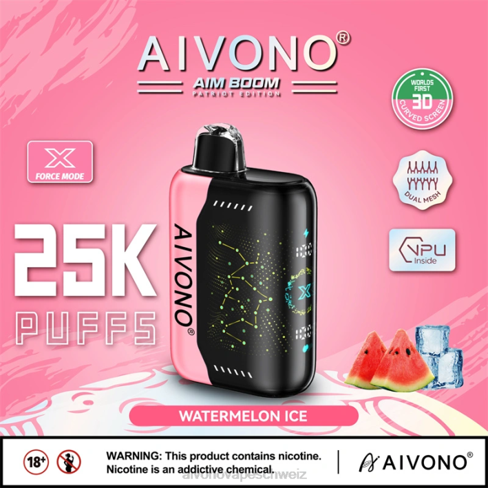 Aivono AIM BOOM 25000 Wassermeloneneis - 0640353 Aivono Vape Schweiz