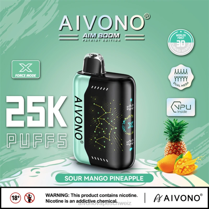 Aivono AIM BOOM 25000 saure Mango-Ananas - 0640351 Aivono Schweiz