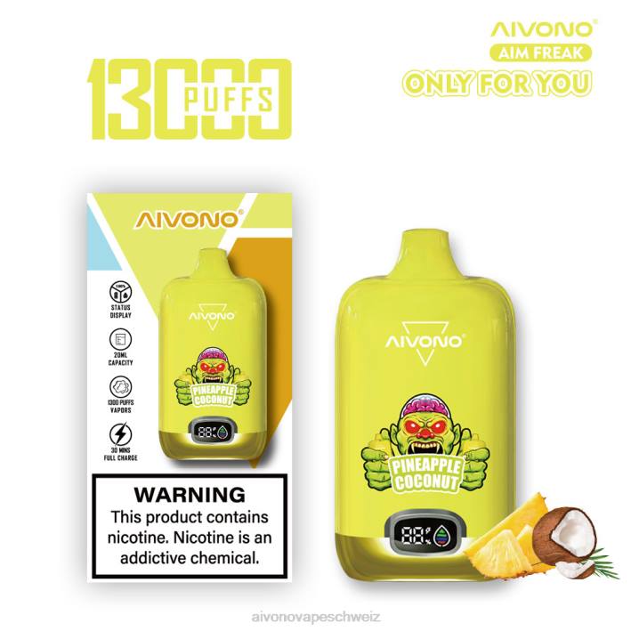 Aivono AIM FREAK 13000 Ananas-Kokosnuss - 0640248 Aivono Vape Schweiz