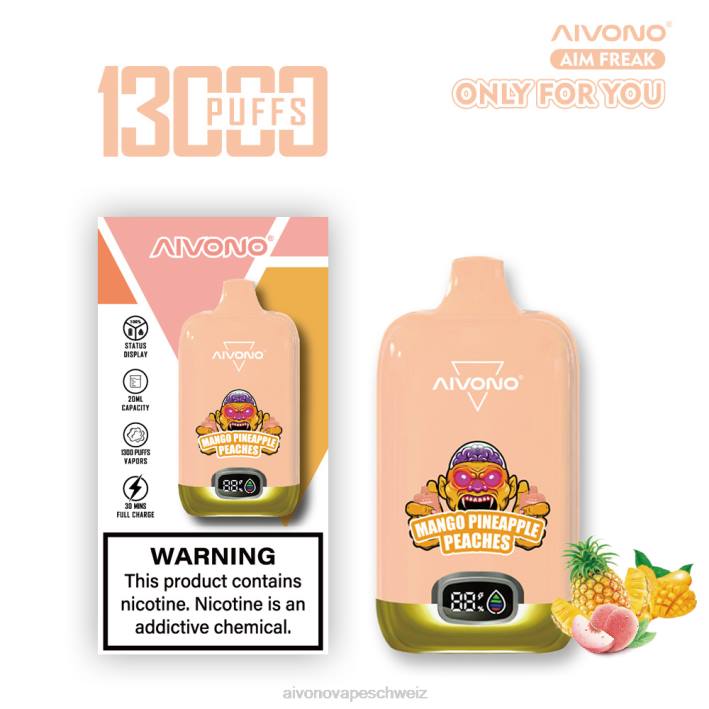 Aivono AIM FREAK 13000 Mango-Ananas-Pfirsiche - 0640250 Aivono Vape