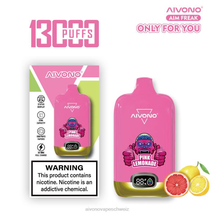 Aivono AIM FREAK 13000 rosa Limonade - 0640249 Aivono Schweiz