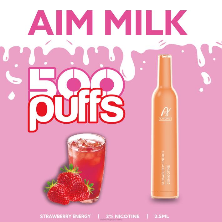 Aivono AIM MILK 500 Erdbeerenergie - 0640266 Aivono Vape Schweiz