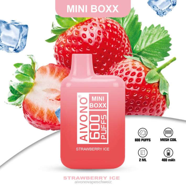 Aivono AIM MINI BOXX 600 Erdbeereis - 0640236 Aivono Vape Schweiz