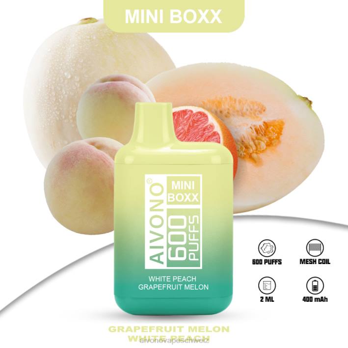 Aivono AIM MINI BOXX 600 weiße Pfirsich-Grapefruitmelone - 0640241 Aivono Vape