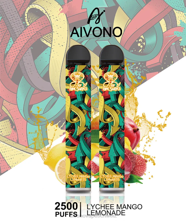 Aivono AIM SNAKE 2500 Litschi-Mango-Limonade - 0640308 Aivono Vape Schweiz