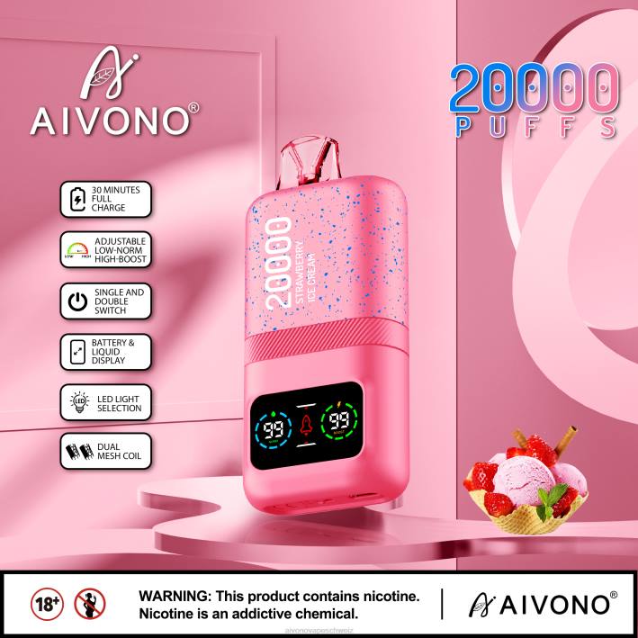 Aivono AIM magic 20000 Erdbeereis - 064080 Aivono Vape Schweiz