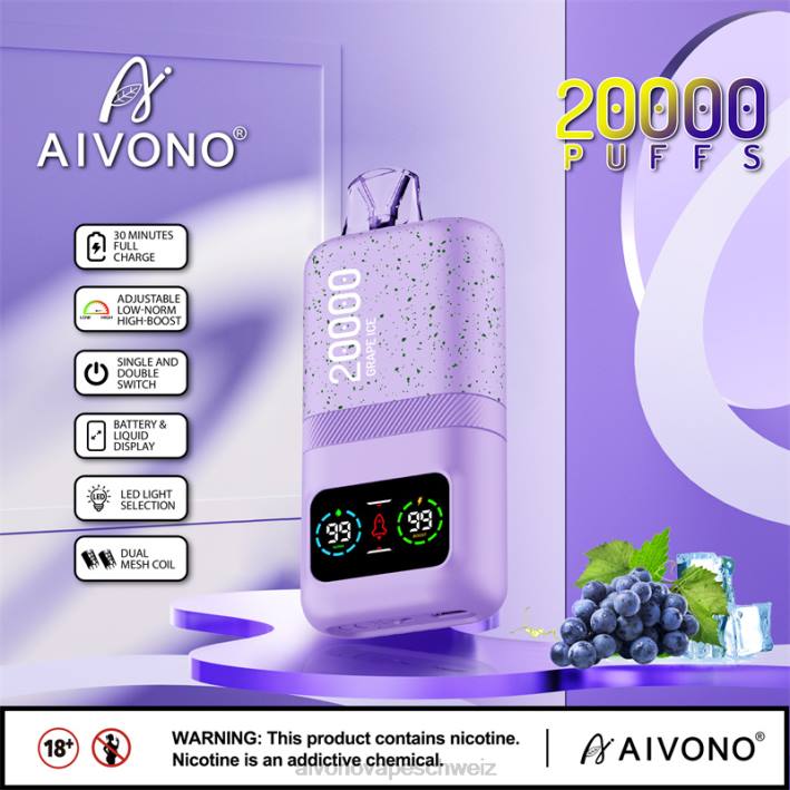 Aivono AIM magic 20000 Traubeneis - 064086 Aivono Vape Schweiz