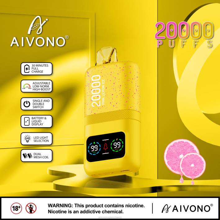 Aivono AIM magic 20000 rosa Zitroneneis - 064083 Aivono Vape Schweiz