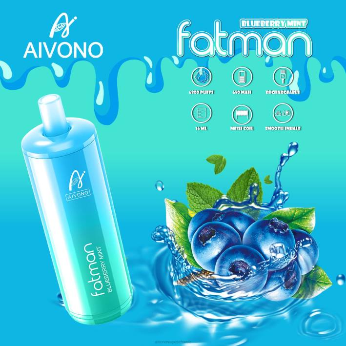 Aivono FATMAN 6800 Blaubeerminze - 064022 Aivono Vape