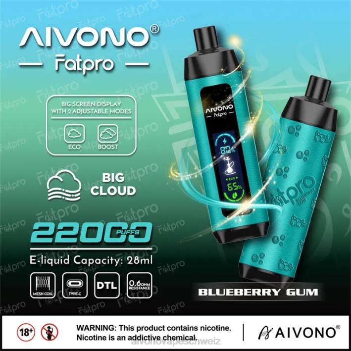 Aivono Fatpro 22000 Blaubeergummi - 06409 Aivono Schweiz