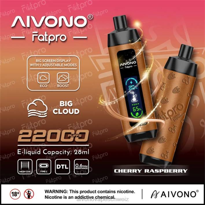 Aivono Fatpro 22000 Kirsch-Himbeere - 06404 Aivono Vape