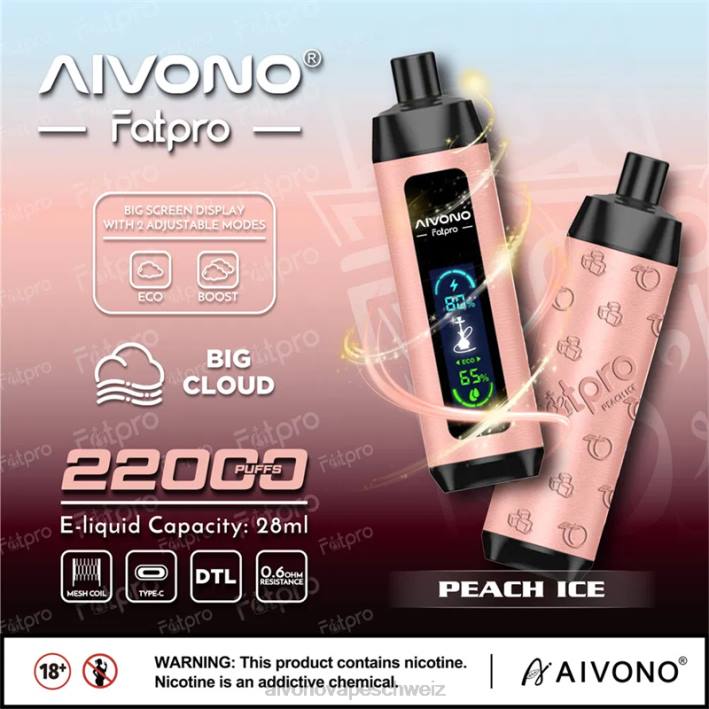 Aivono Fatpro 22000 Pfirsicheis - 06405 Aivono Vape Schweiz
