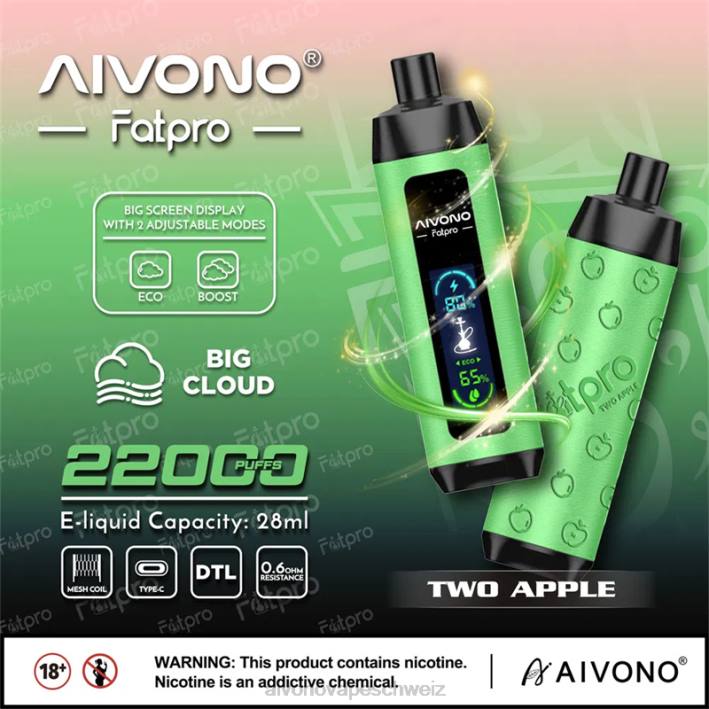 Aivono Fatpro 22000 zwei Apfel - 06401 Aivono Vape