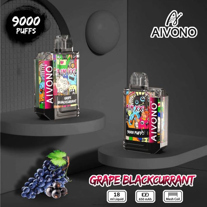 Aivono AIM XXL 9000 Mundaufkleber transparent Traube schwarze Johannisbeere - 064056 Aivono Vape Schweiz
