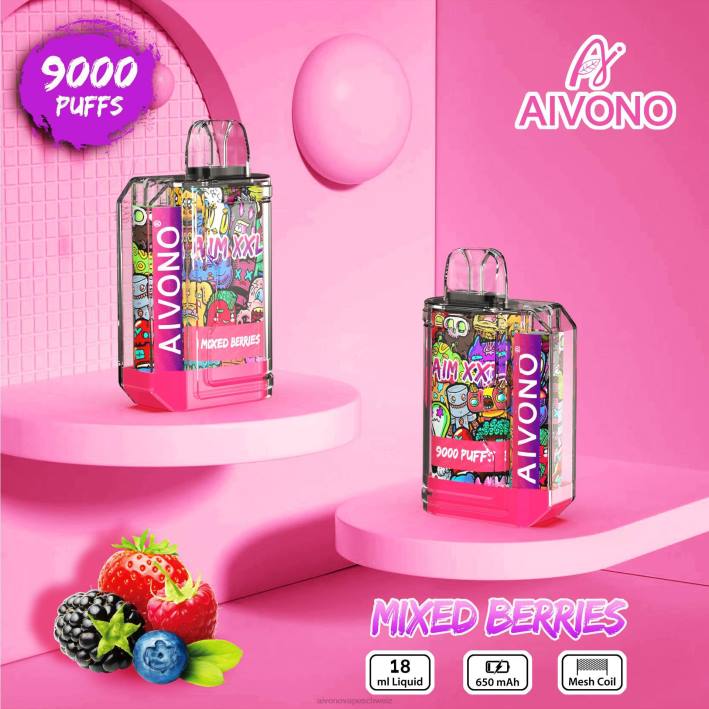 Aivono AIM XXL 9000 Mundaufkleber transparent gemischte Beeren - 064051 Aivono Schweiz