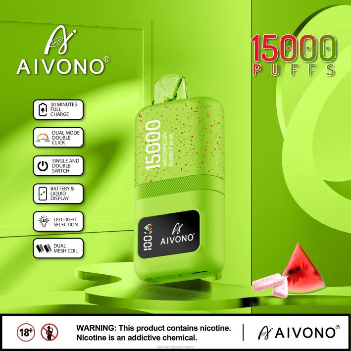 Aivono AIM magic 15000 Wassermelonen-Kaugummi - 064065 Aivono Vape Schweiz