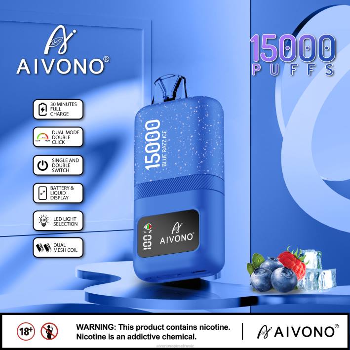 Aivono AIM magic 15000 blaues Razz-Eis - 064064 Aivono Vape