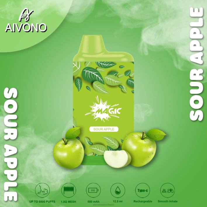 Aivono AIM MAGIC 5800 Mundbox-Zigarette saurer Apfel - 064087 Aivono Schweiz